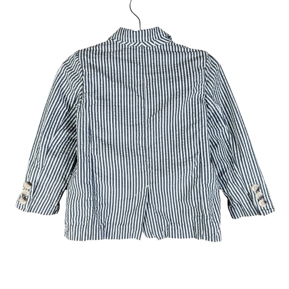 Janie and Jack Blazer Jacket Seersucker Size 2T Navy White - Picture 2 of 7